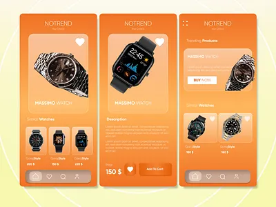 Watches App Store Draft for E-commerce. branding design illustration landing page ui ux vector web