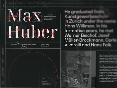 max huber | landing page black concept design graphic design illustration landing page minimalism modern poster texture type typography ui web webdesign