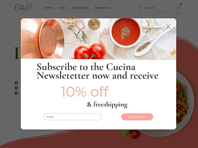 Pop-up for Cucina site pop up uiux desing web design