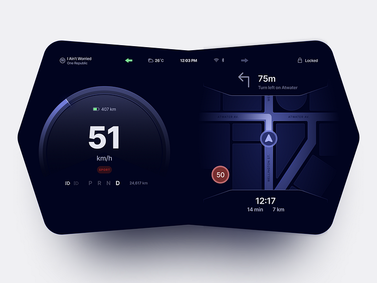 Daily UI 034 — Car Interface by Valentin Bach on Dribbble