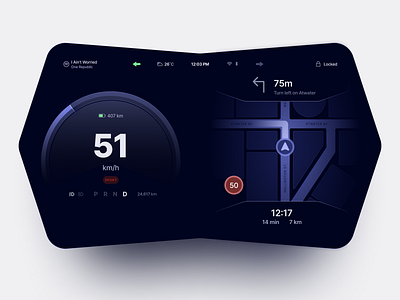 Daily UI 034 — Car Interface automobile car car interface dailyui figma gps navigation speedometer ui ux