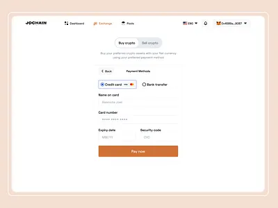Defi On-ramp (Payment Page) blockchain crypto cryptocurrency defi ramp ui ux web3