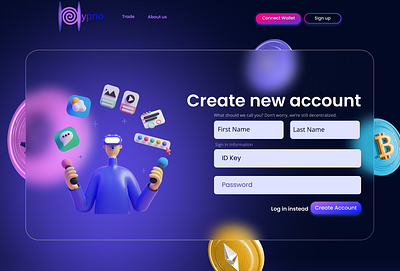 Cryptocurrency Exchange app branding create account crypto cryptocurrency design exchange glassmorphism graphic design illustration logo typography ui ux vector