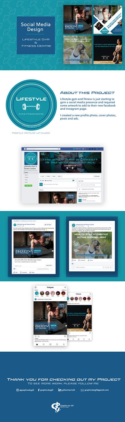 Social Media Design- Lifestyle Gym & Fitness Centre ads facebook graphic design instagram marketing
