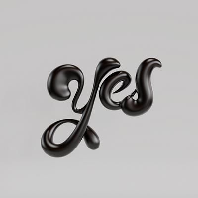 Yes 3d calligraphy design lettering type