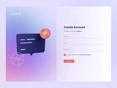 Daily UI Design Challenge | #001 | Sign Up | #DailyUI 001 challange clean dailyui dailyuichallange design figma minimal shot signup ui uidesign uitreand web design website