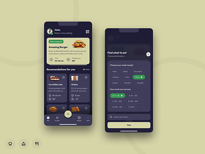 What to eat ? app dark mode design figma ui ux
