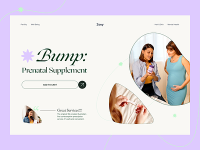 Women health landing page branding design flat graphic design health landing page typography ui ux vector website women