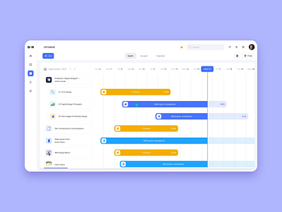 Training plan interface on the Grow Heads platform calendar concept design education gannt diagram hcm interface lms plan planning training ui uxui web