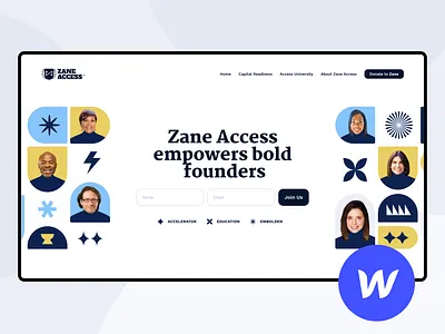 Zane Access — Hero Section design lead form memphis subscription ui web webdesign webflow