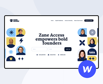 Zane Access — Hero Section design lead form memphis subscription ui web webdesign webflow