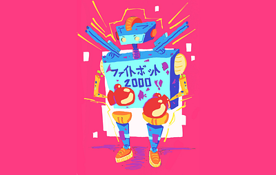 Fightoboto 2000 fight paint robot