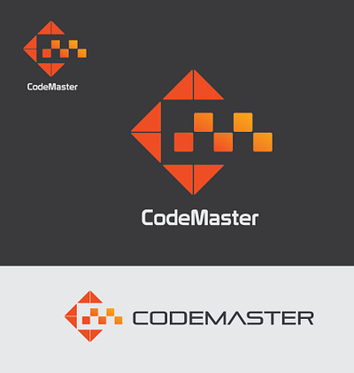 CodeMaster, a full stack web developer company. branding logo