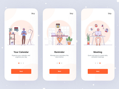 Calender onbording app android ui branding branding design calender cuberto daily ui discover illustraion intro screen ios app ui mobile onbording permission screen reminder requirement splash screen start screen startup step ui design