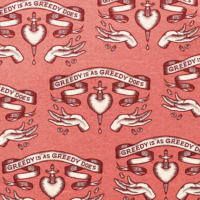 Greedy is as Greedy Does brand identity branding design hand lettered hand lettering illustration logo procreate retro
