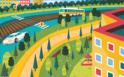 In the city illustration vector