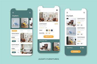 UIUX Design of Avanti Furnitures branding graphic design ui