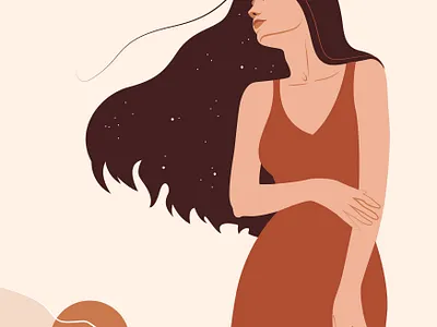 Abstract woman portrait minimalist style abstract art design faceless fashion flat girl illustration minimalist pastel portrait style vector woman