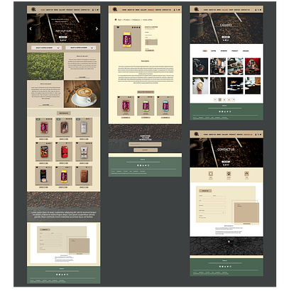 Coffee shop web design graphic design