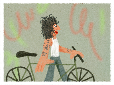 My bike art bike brush character illustration noise ps