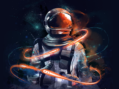 Nitronaut Illustration branddesign branding creative design digitalart illustration space