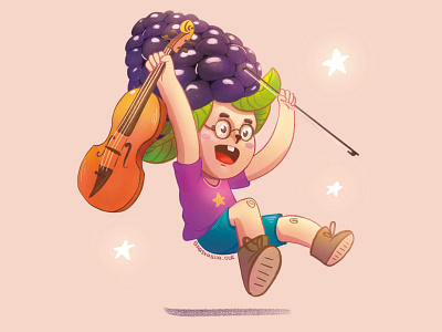 Blueberry violinist 2d art berry illustration blueberry illustration blueberry violinist book illustration character character design characterdesign children book illustration children illustration cute illustration illustration art illustrations magic illustration mascot