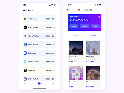 Multi-Wallet NFT App multiwallet nfts nftwallet uidesign uxdesign