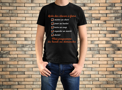 t-shirt basket Mon programme de basket , cadeau humour basket anniversaire cadeau anniversaire fan de basket graphic design illustration logo