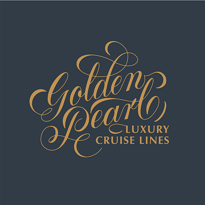 Golden Pearl Luxury Cruise Lines Hand Lettered Logo branding cruise logo cruise ship logo design hand lettered logo hand lettering illustration lettering logo luxury branding luxury logo type affiliated typography