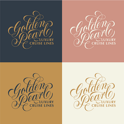 Golden Pearl Luxury Cruise Line Hand Lettered Design branding cruise logo cruise ship logo design hand lettered logo hand lettering illustration lettering lettering artist lettering logo logo