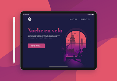 #DailyUI 003 - Insomnio adobe xd dailychallenge design landingpage ui ux