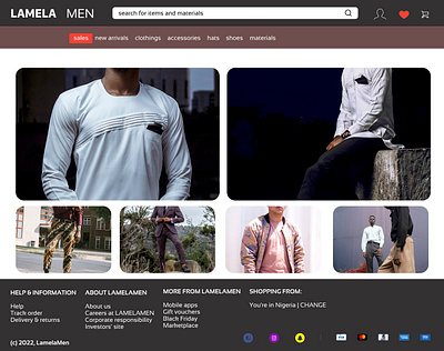 Clothing store by LAMELAMen design ui web app