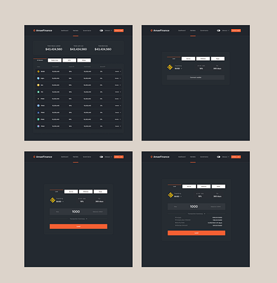 AmaeFinance- Lend and Borrow your crypto assets at a fixed rate app design minimal ui ux web web design