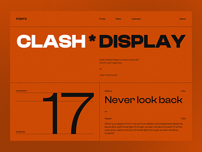 Fonts Website Concept 2022 color concept creative darkmode fonts minimal minimalism orange ui uidesign web webdesign