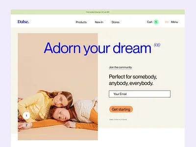 Dalse blue typography dilemma e commerce hero concept landing page light landing light mode minimalism minimalist website pastel colors pastels store supplement brand trends ui ui trends 2022 ux vitamins web webdesign
