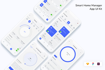 Smart Home Manager App UI Kit app automation chart control controller design home mobile security smart ui ui design ui kit ux