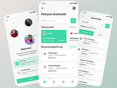 Job Search Mobile App app clean creative design job jobsearch minimal mobileapp project search typography ui uidesign user experience ux work