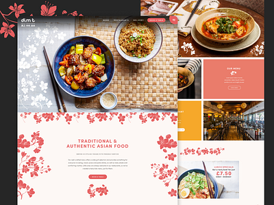 Asian Restaurant Website asian design floral limely oriental pink restaurant web design website