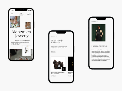 Alchemica Jewerly E-commerce adaptive alchemica design e commerce interface jewerly luxury mobile store ui ux uxui web website