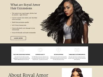 Ecommerce Home Page Design ecommerce website hair extension home page design landing page design ui design ux design