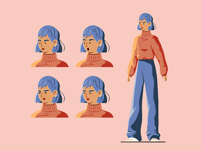 Female Character Design character character design character expressions characterdesign characters design framebyframe girl headshot headturn illustration photoshop texture woman