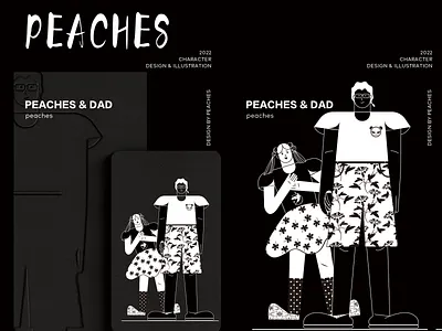 Peaches and Dad illustration