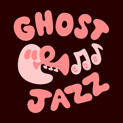 Ghost Jazz 2d art bold colour design flat halloween illustration minimal spooky season