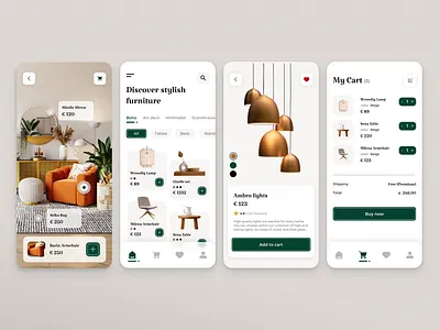 Furniture Shop Mobile App architecture boho branding chair eshop figma furniture graphic design mobile app shop table typography ui uxui
