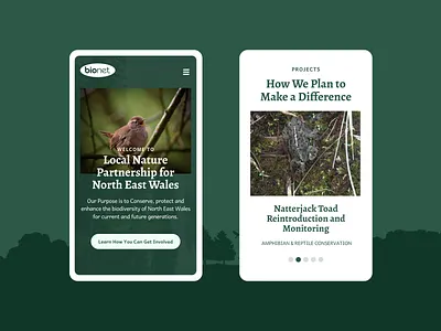 Nature based mobile site design green limely mobile nature web design website