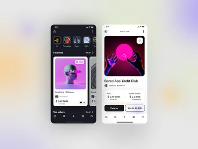 NFT App UI KIT (light/dark mode) app concept crypto dribbble marketplac mobile app nft shot ui ui kit ui ux ui8 uikit