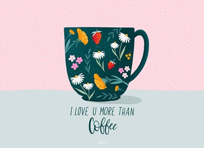 Coffee cup botanical art botanical illustration card illustration cards coffe illustration coffee quotes design drawing flower illustration flowers illustration lettering print print design quotes illustration