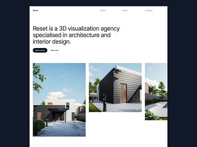 3D Visual Agency 3d architecture clean concept design interior design minimal simple typography ui