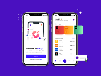 Subscription Tracker | Sub.ly illustration logo mobile app product design subscription tracker subscriptions ui design ux design