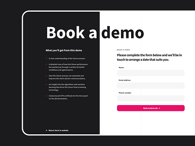 Book a demo design form limely web design website